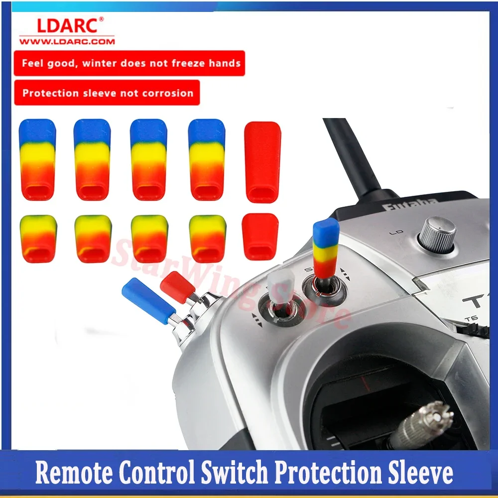 10PCS LDARC RC FPV Remote Control Switch Protection Sleeve Lever Cap Silicone Cover Mix Color for RC Transmitter Protect Jacket