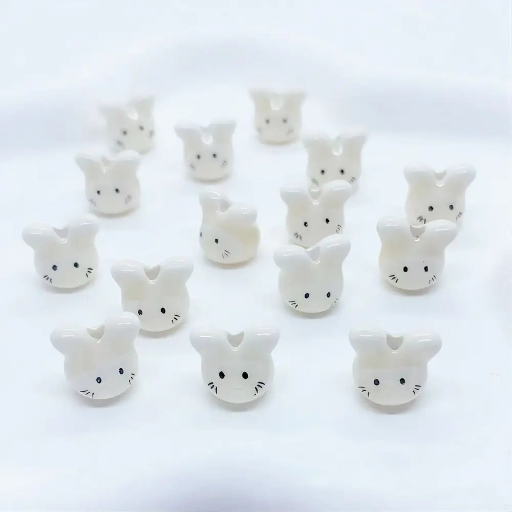

10Pcs Ceramic Colorful Chinchillas Ceramic Beads Animal Rabbit Cute Rabbit Ceramic Beads Colorful Cute