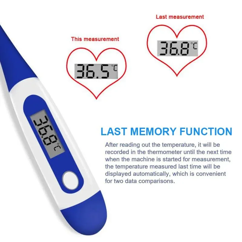 10PCS Thermometer Electronic Soft Head Digital Armpit Temperature Measurement Household Adults Children Thermometers for Fever