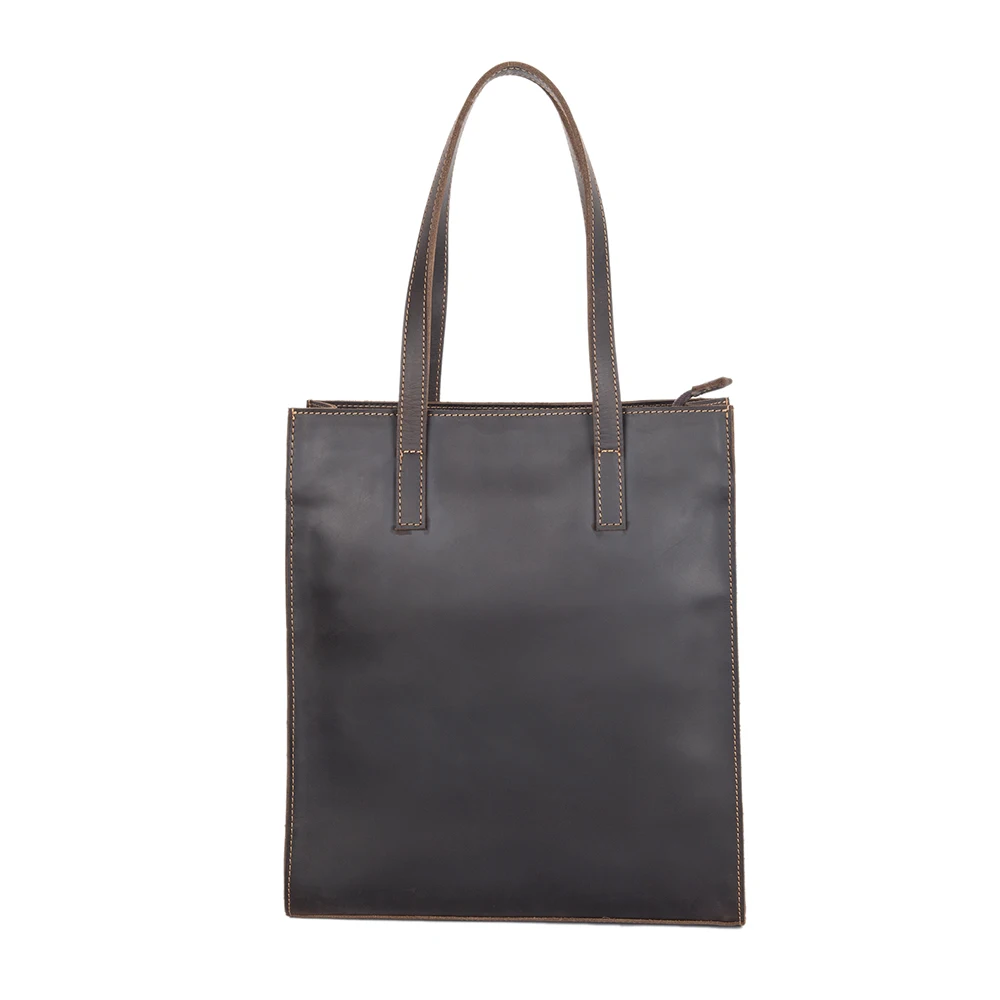 

Vintage Genuine Leather Men's Handbag Large Capacity Single Shoulder Bag Simple Cowhide File Bag Fashionable Business Tote