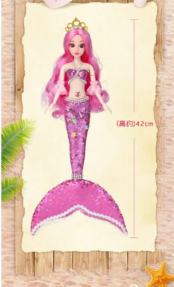 1/6 bambole carine principessa sirena con gonna con paillettes vestito multi giunti bambola mobile giocattoli per bambini compleanno regali regalo di Natale