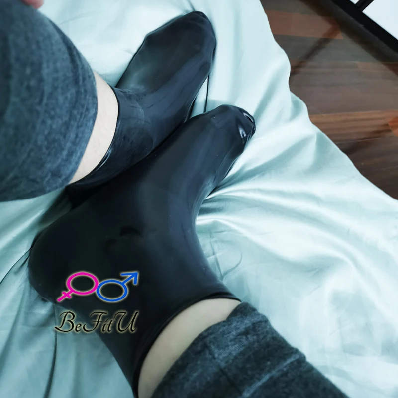 Latex Sox 0.6 mm plus thickness Cosplay Socks Fetish Hosierys  Natural Seamless Stockings sexy flexible