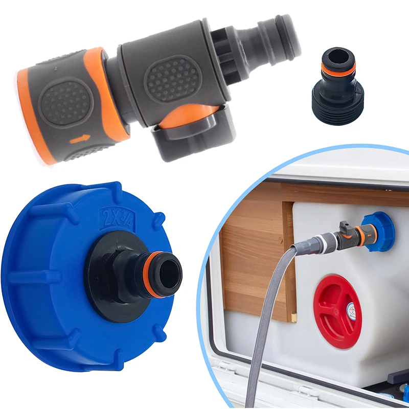 1Set RV Water Tank Filling Adapter Valve Motorhome Caravan Water Connection Accessories Filling Adapter With Quick Coupling