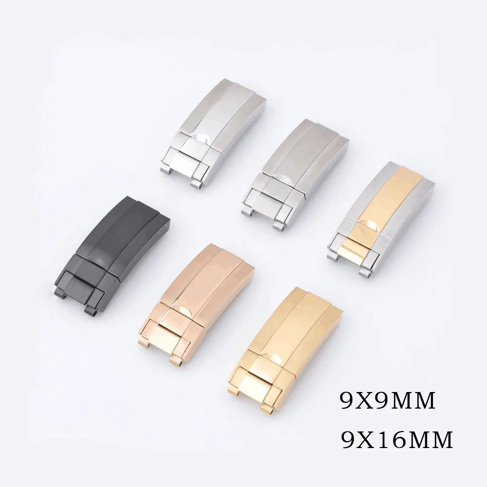 

Watch Band Stainless Steel Buckle 9*9MM/ 9*16MM Adjustable Stainless Steel Solid Clasp Watch Buckle Accessorie