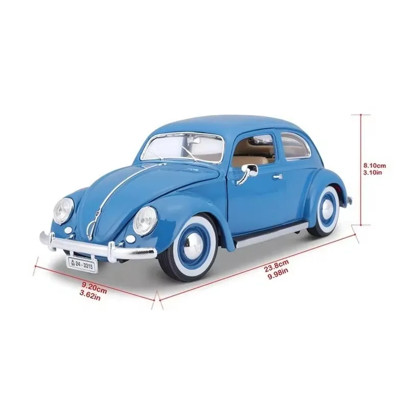 Bruago 1:18 1955 Collector\'S Edition Beetle White Car Model Metal Alloy Static Simulation Car Model Decoration Boys Car Toy