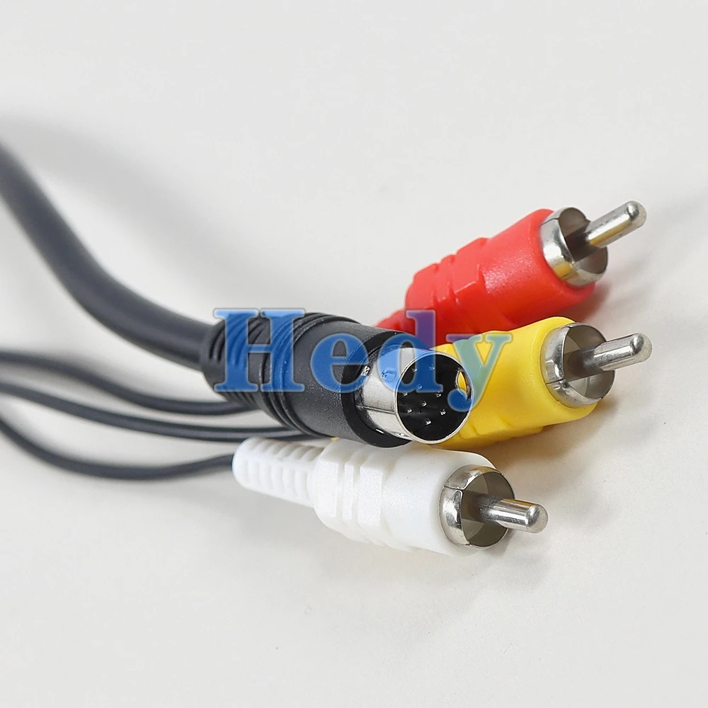 1PCS 1.8m 9Pin 3RCA Audio Video AV Cable For Sega Genesis 2 3 Game A/V Connection Adapter Cord Wire For SEGA Genesis II/III
