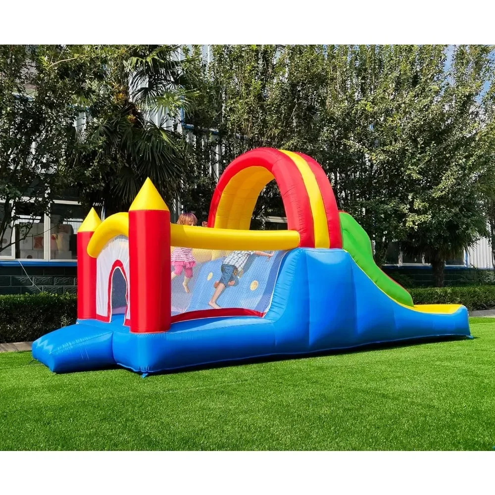 A 16x7.2FT Inflatable Bounce House with 2 Racing Slides & Large Climbing Wall