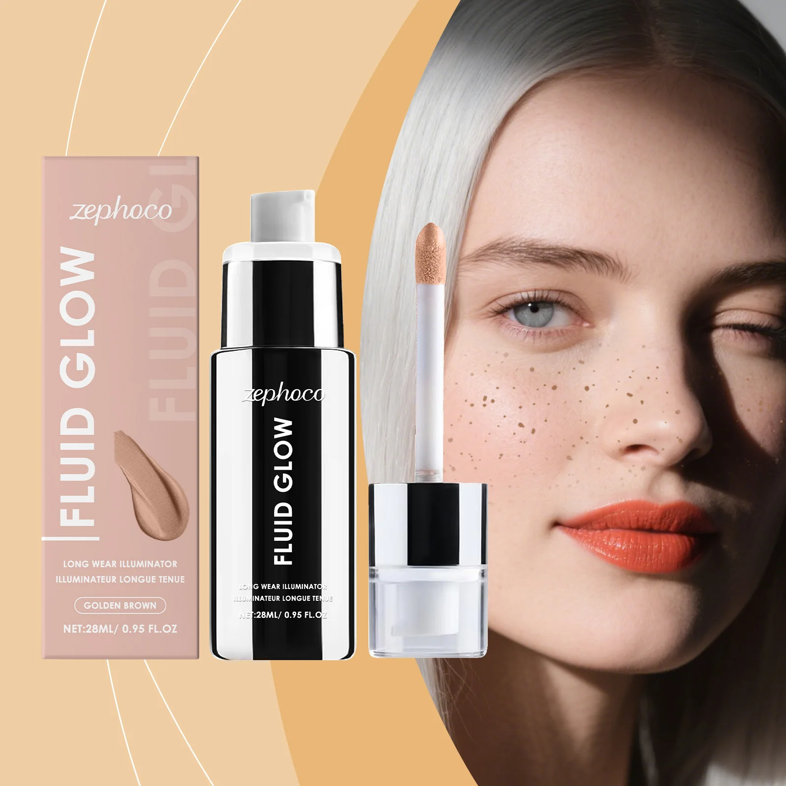 

Zephoco Liquid Highlighter Illuminating Makeup Long Lasting Luminous Glow Lightweight Dewy Finish Face Glow Matte Highlighter