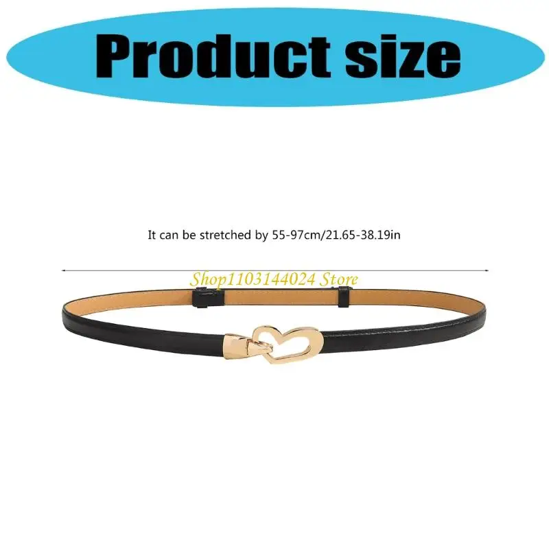 n5ke أنيقة تصميم القلب حزام حزام الخصر القابل للتعديل مع جلد بو ناعم #6
