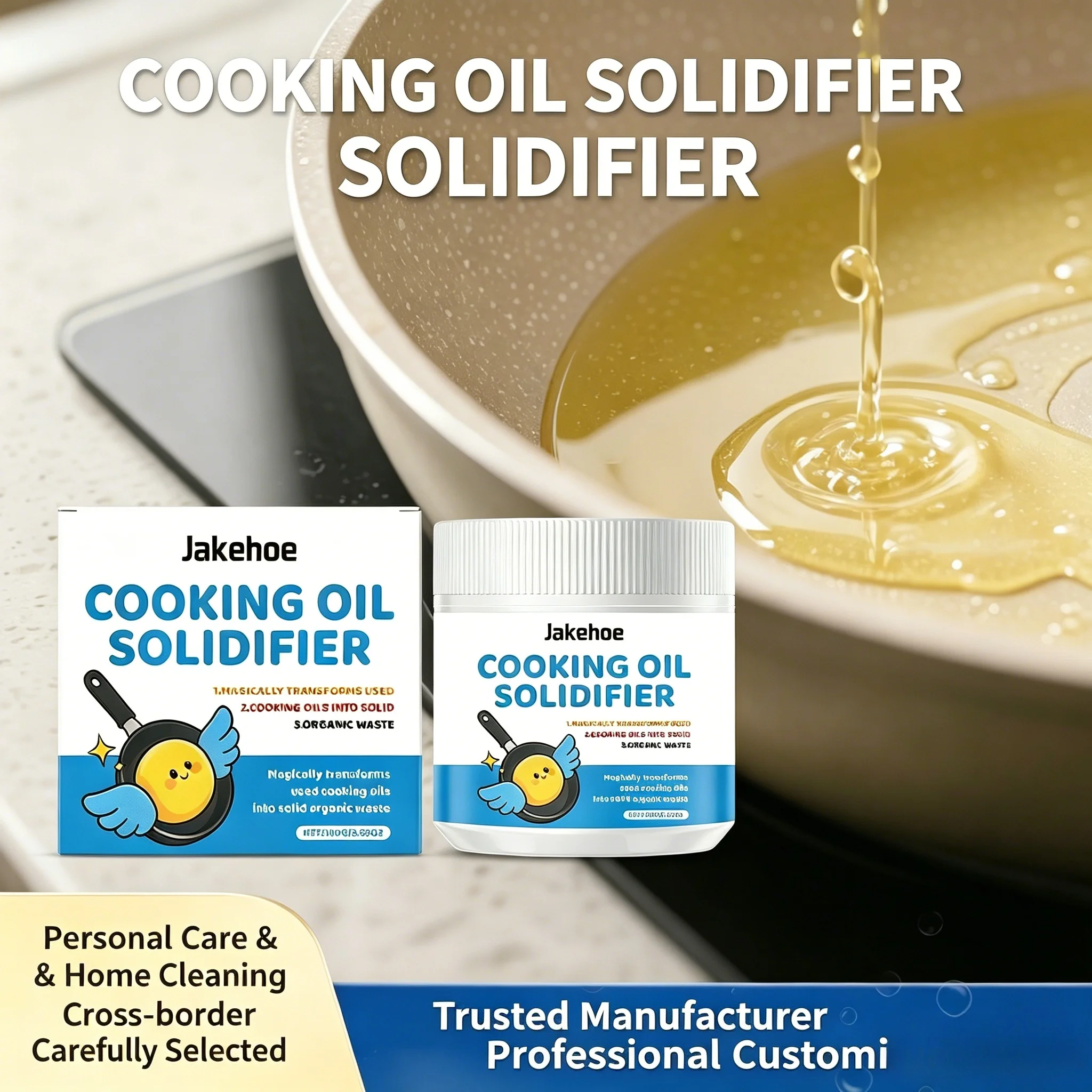 Cooking Oil Solidifier Powder Oil Waste Vegetable Lard Eco Friendly Kitchen Clean Tool Oil Disposal Powder Hot Grease Hardener