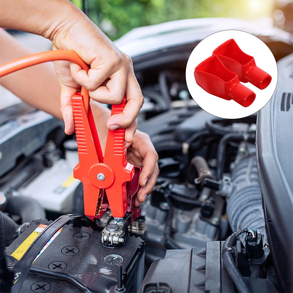 

4Pcs Electrode Clip Protective Cover for Car Truck Terminal Caps Insulated DustProof PVC Material Easy Installation