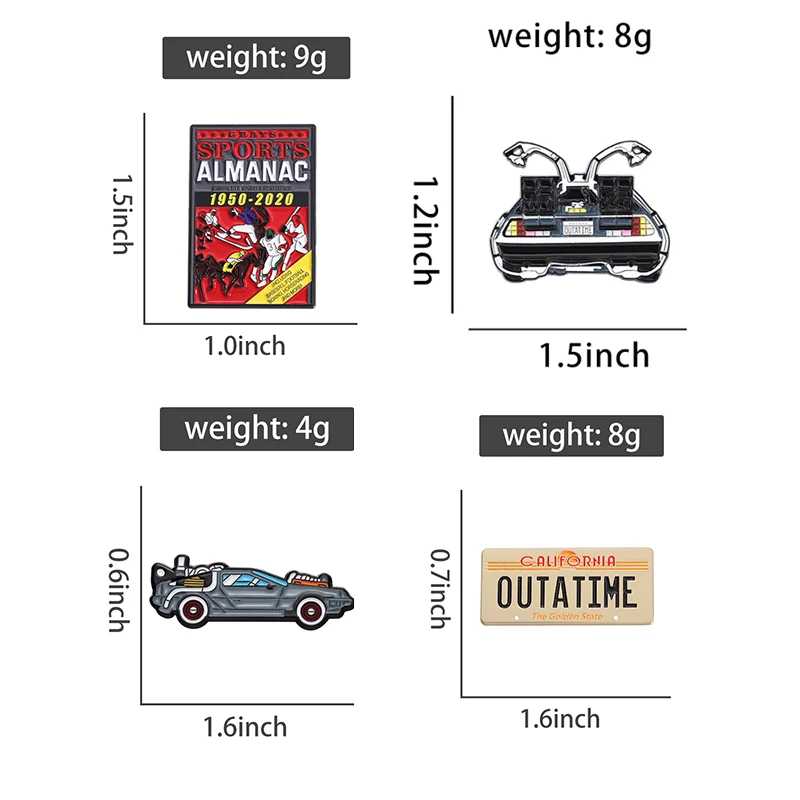 Retro Cartoon Sport Car Enamel Pin Science Fiction Movies Inspired Vehicle Brooch Jacket Lapel Badge Jewelry Gift For Friends