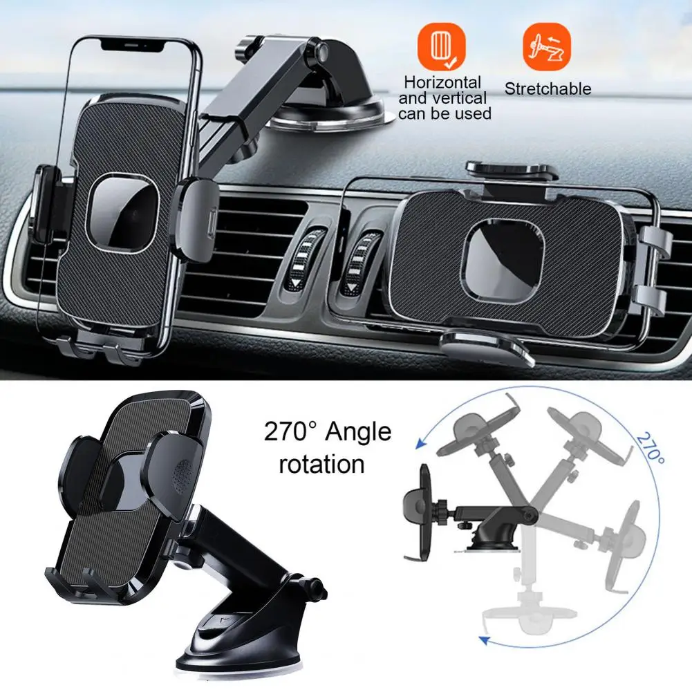 

Car Phone Holder with Suction Cup High Stability Shockproof Universal Windshield Dashboard Air Vent Cellphone Bracket