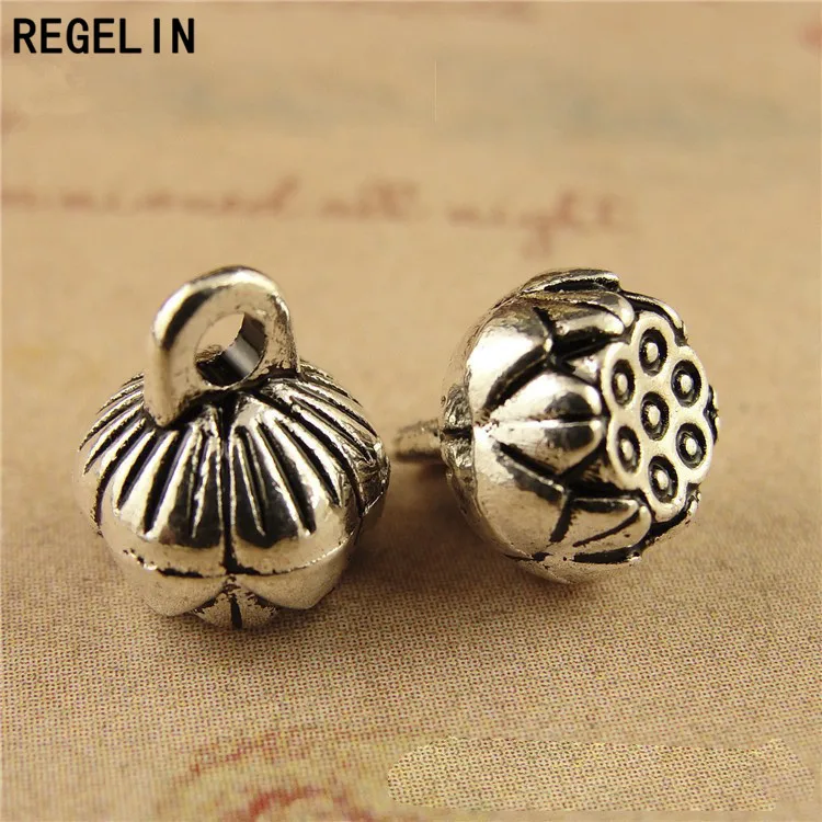 REGELIN 20pcs 8x9mm Antique Bronze retro connector Charm Pendant for Diy Necklace Jewelry Making Handmade Craft