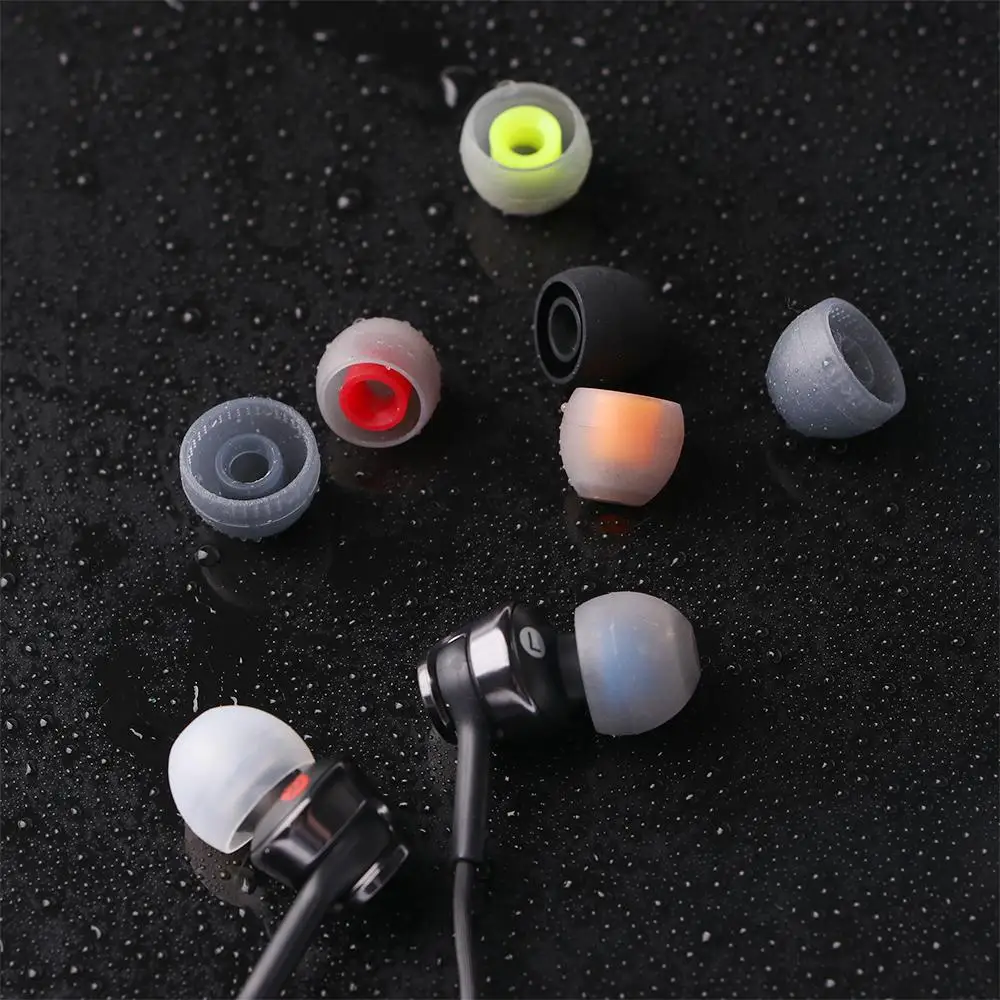 

6 Pairs 12 PCS 3.8mm Soft Silicone In-Ear Earphone Covers Earbud Tips Earbuds Eartips Dual Color Ear Pads Cushion for Headphones