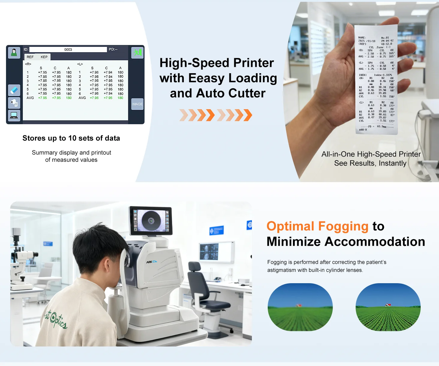 Optiek 3D Tracking Automatische Autorefractometer 9 "Touchscreen Auto Refractometer Zonder Keratometer Oog Optische Auto Refractor