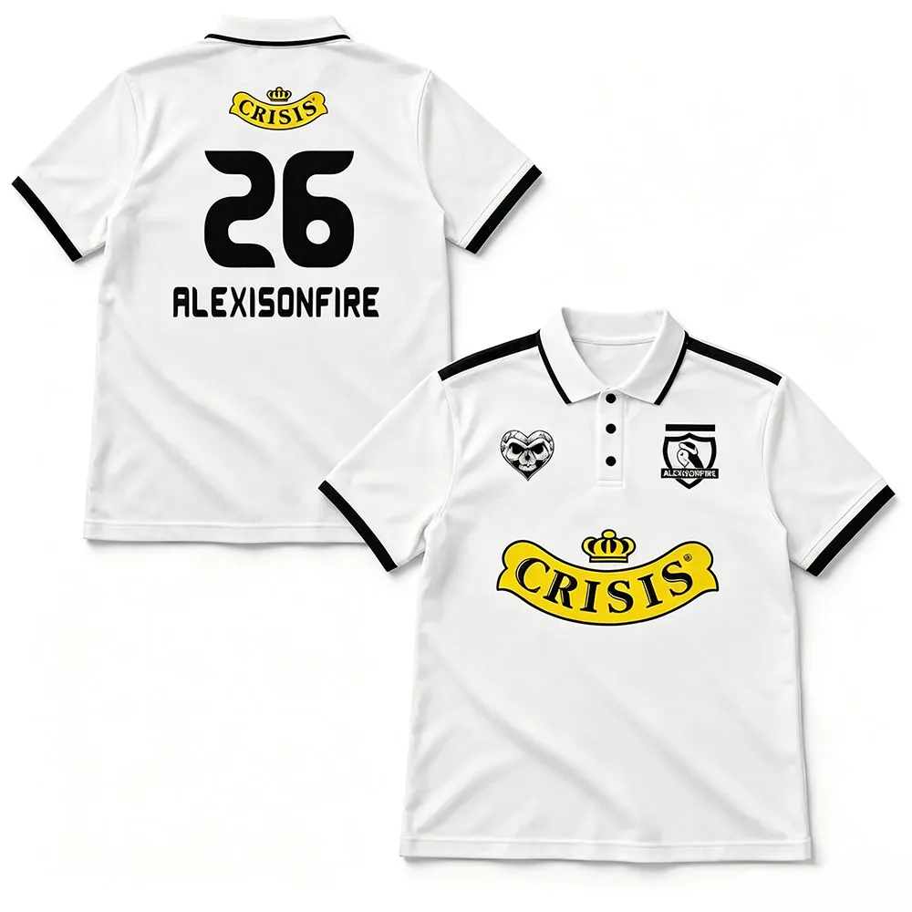 Unisex Alexisonfire Crisis 26 Print Polo Shirt Men Women Short Sleeve Lapel Collar T-Shirt Hip Hop Streetwear Band Casual Tops