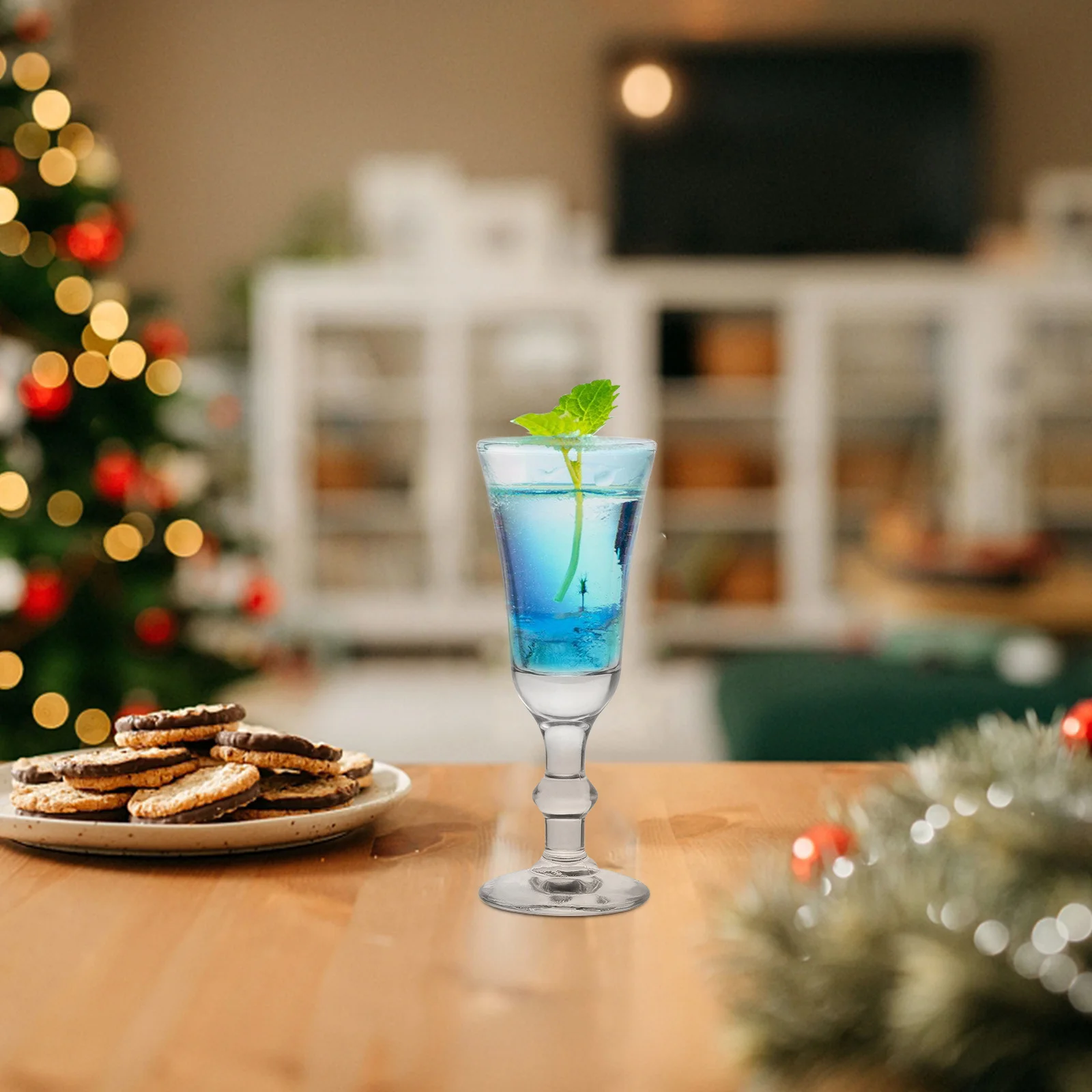 

6Pcs Glass Cocktail Cup Party Goblet Smooth Surface for Liquor Wine Soda Beverages Home Bar Port Wine Glasses