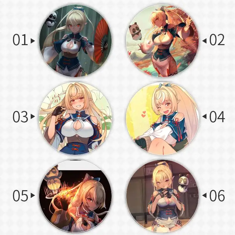 Flare Ch Badge Brooch Vtuber Virtual YouTuber anchor Peripherals Pin Accessories Gift For Friend Fandom Metal