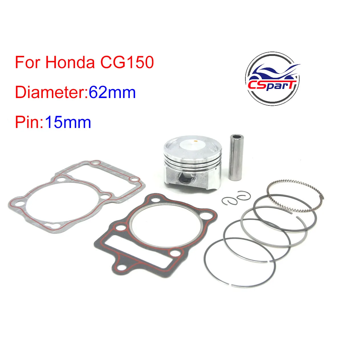 CG150 62MM Piston Kit Rings 150CC   Shineray ZongShen Lifan Taotao ATV Quad Pit bike Parts