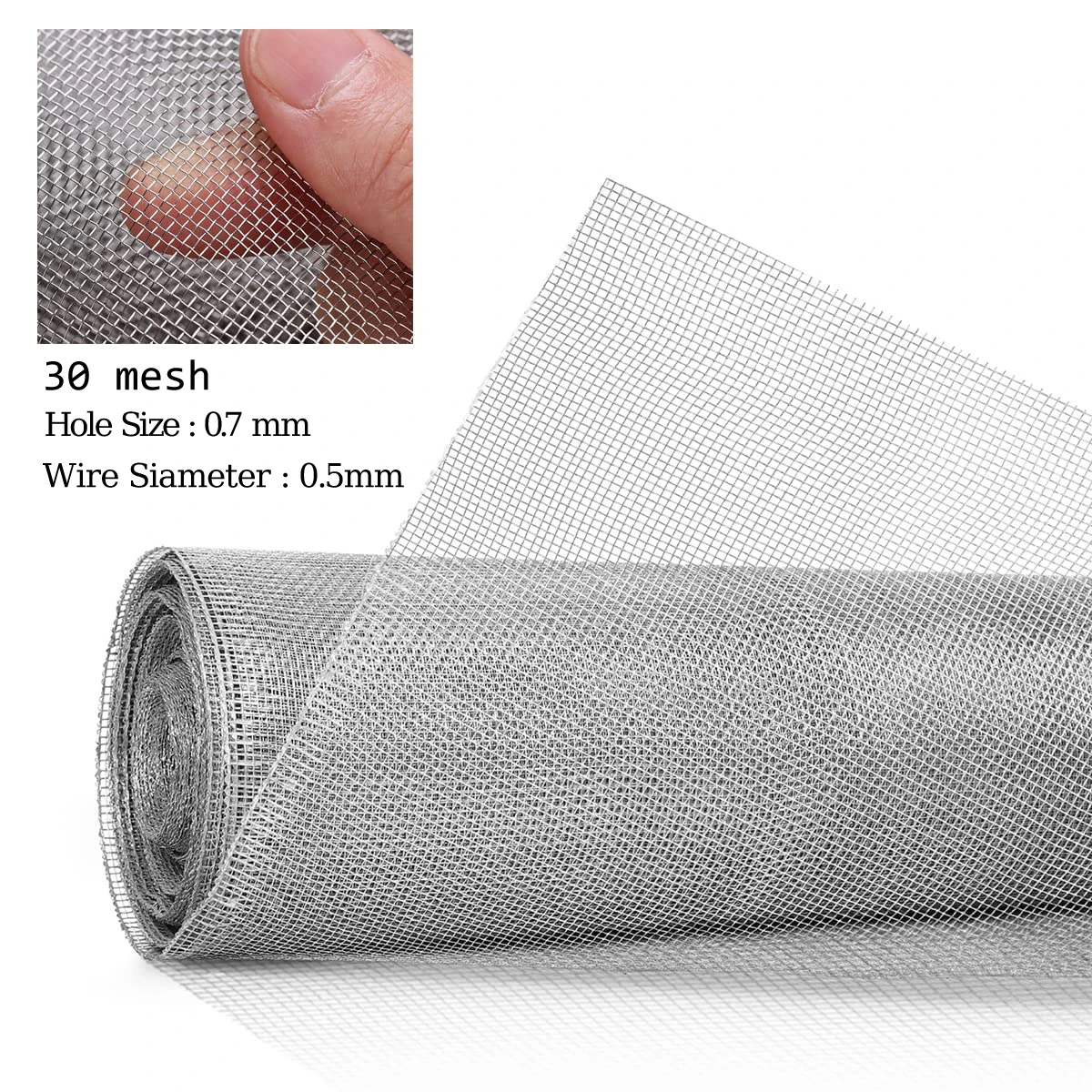 Stainless Steel 304 Balcony Protective Net Household Mesh Soft Fine Wire Mesh Small Hole Screen Window Mosquito and Mouse Proof