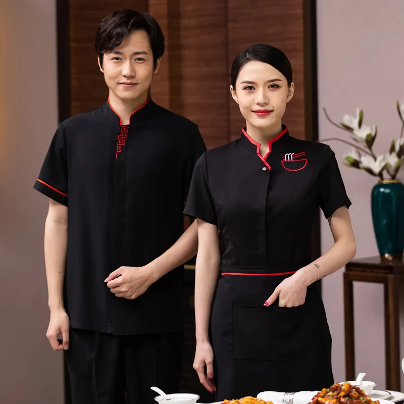 

Hotel Work Clothes Summer Chinese Restaurant Farmhouse Waiter Long Sleeve Catering Hot Pot Restaurant Restaurant Short Sleeve Un