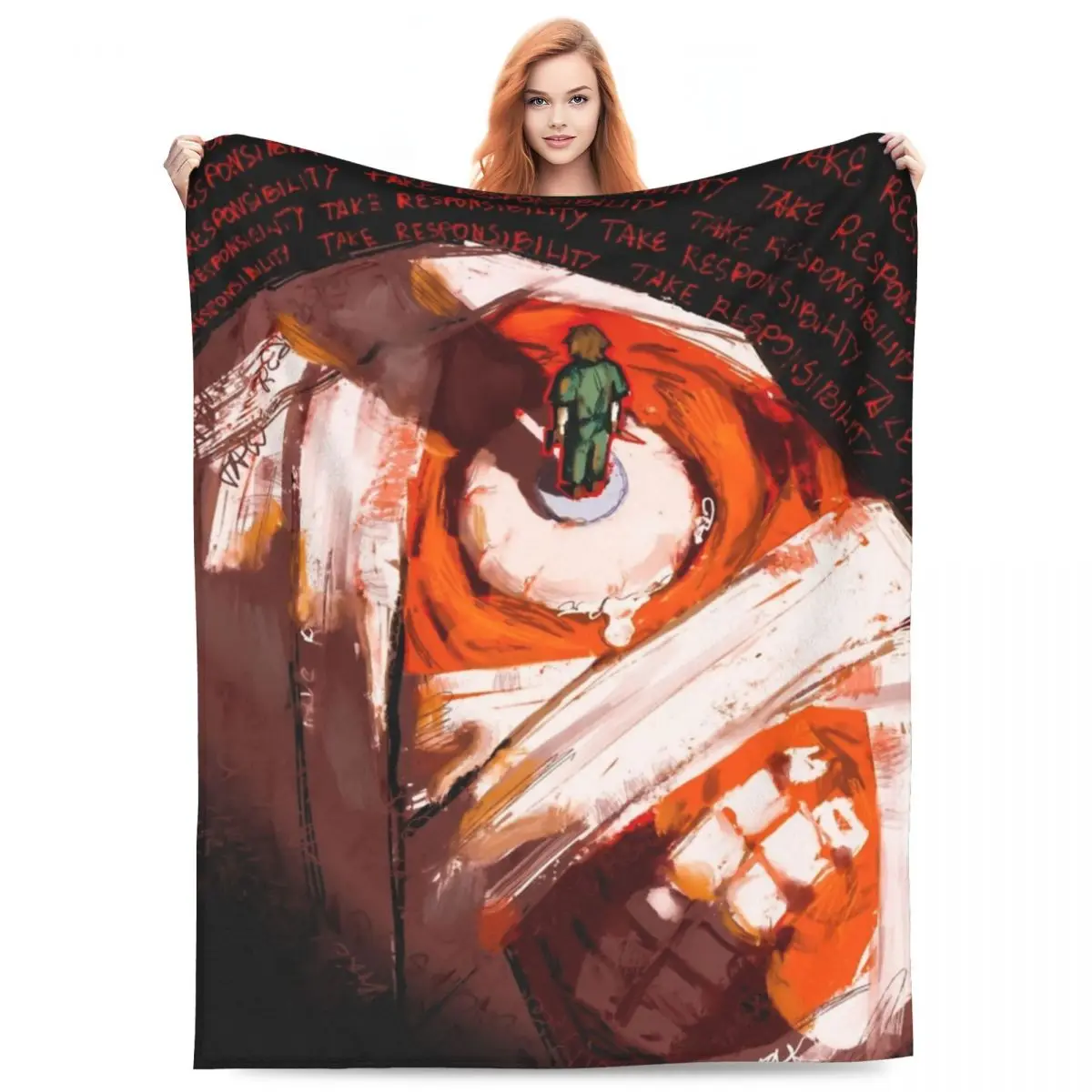 Horror Game Mouthwashing Blankets Velvet Summer Portable Ultra-Soft Throw Blanket for Bed Car Bedding Throws