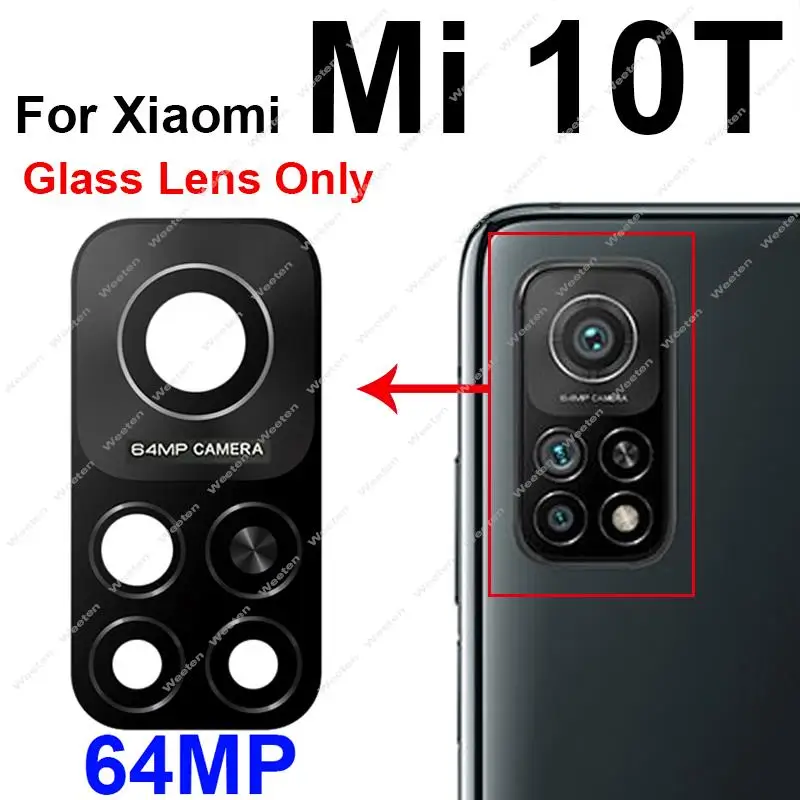 Back Rear Camera Lens Glass Cover Frame For Xiaomi Mi 10T Pro 10T Lite 10i 5G Main Camera Lens Frame Sticker Repair Parts