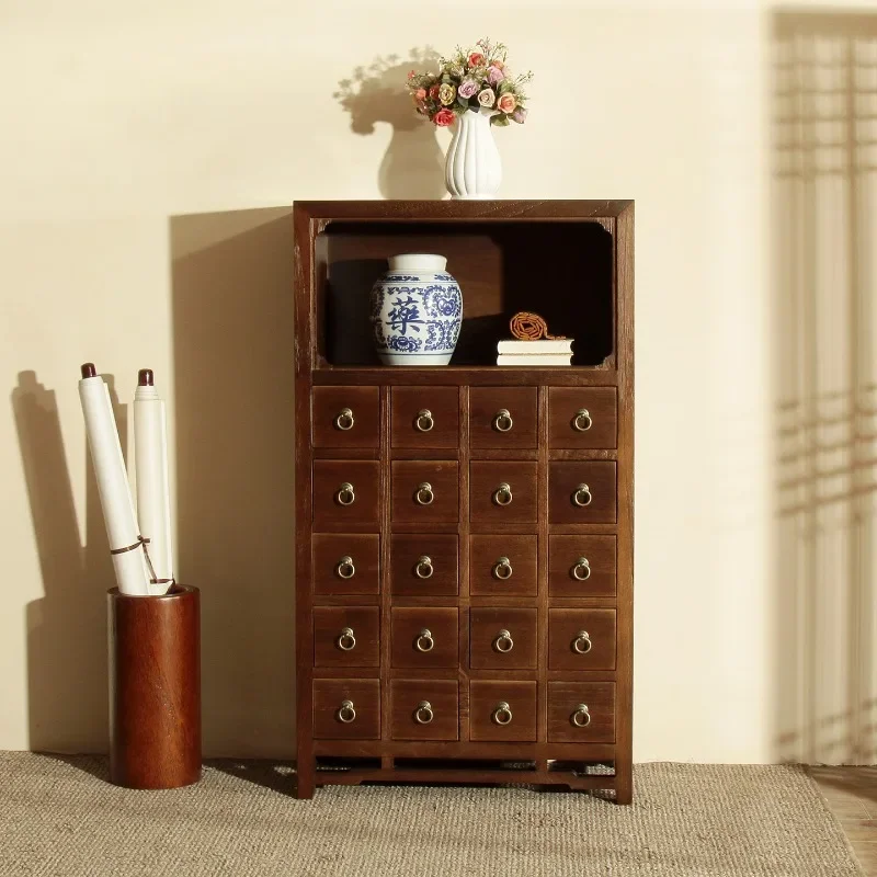 Solid wood traditional Chinese medicine cabinet Household traditional Chinese medicine storage cabinet
