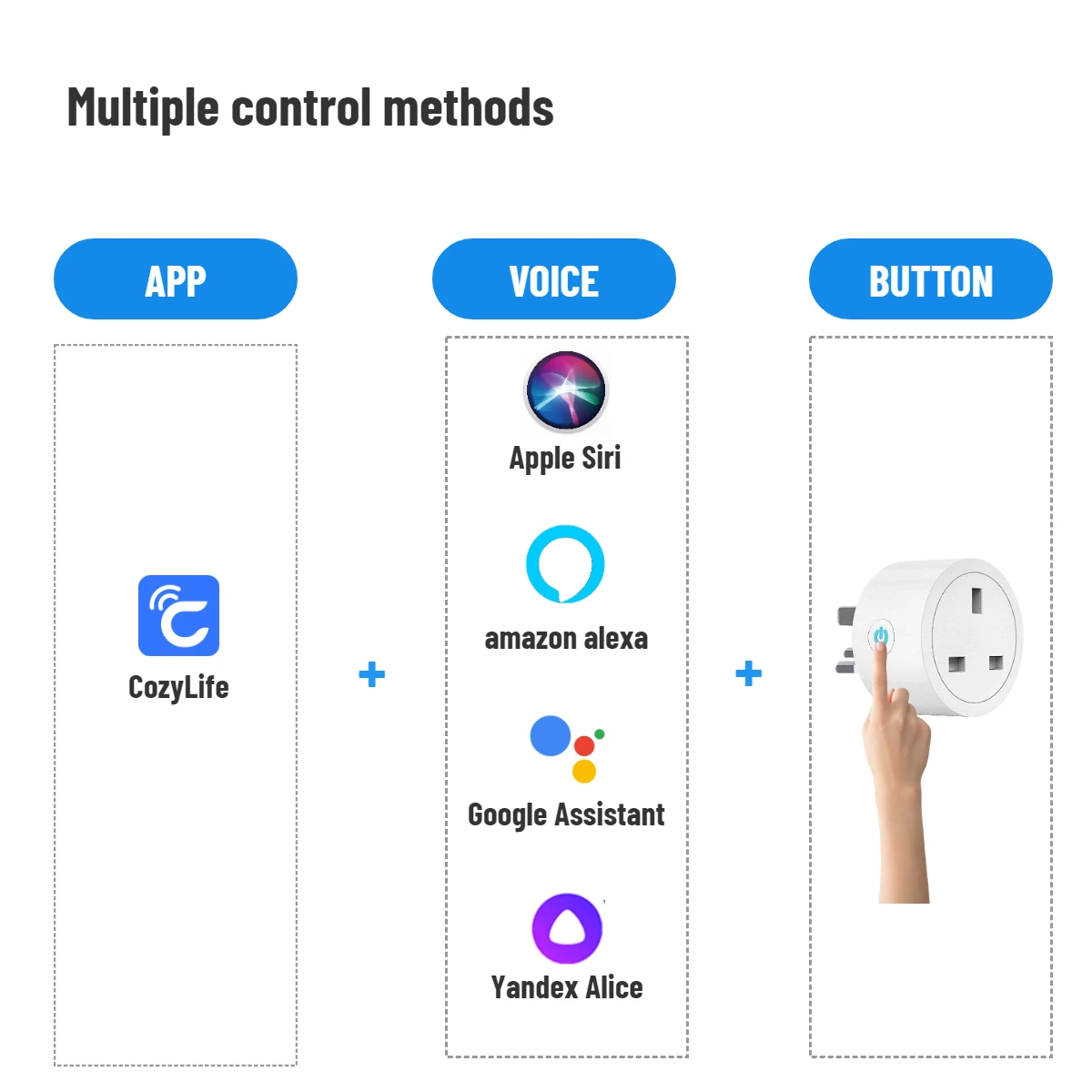 4 Pack UK Smart Socket WiFi 16A Timer Plug Wireless Mini Outlet Support Alexa Google Home APP Remote Control No Hub Required