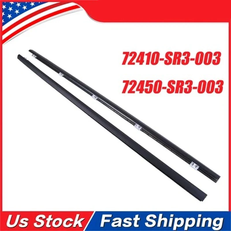 

72410-SR3-003 72450-SR3-003 Pair Outer Window Door Molding Left and Right Compatible for 92-95 Civic EG6