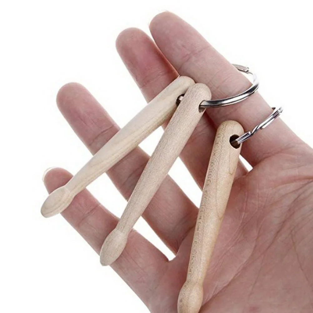 Drumstick Keychain Fashion Hanging Decor Ornaments Musical Instrument Wooden Unique