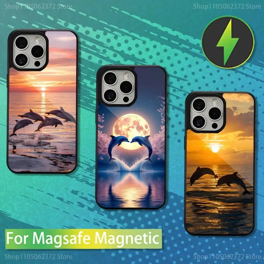 

Ocean Art Dolphins Phone Case For iPhone 16,17,15,14,13,12,11,Pro,Max,Plus,Mini,Magsafe,Magnetic Wireless Charging Case