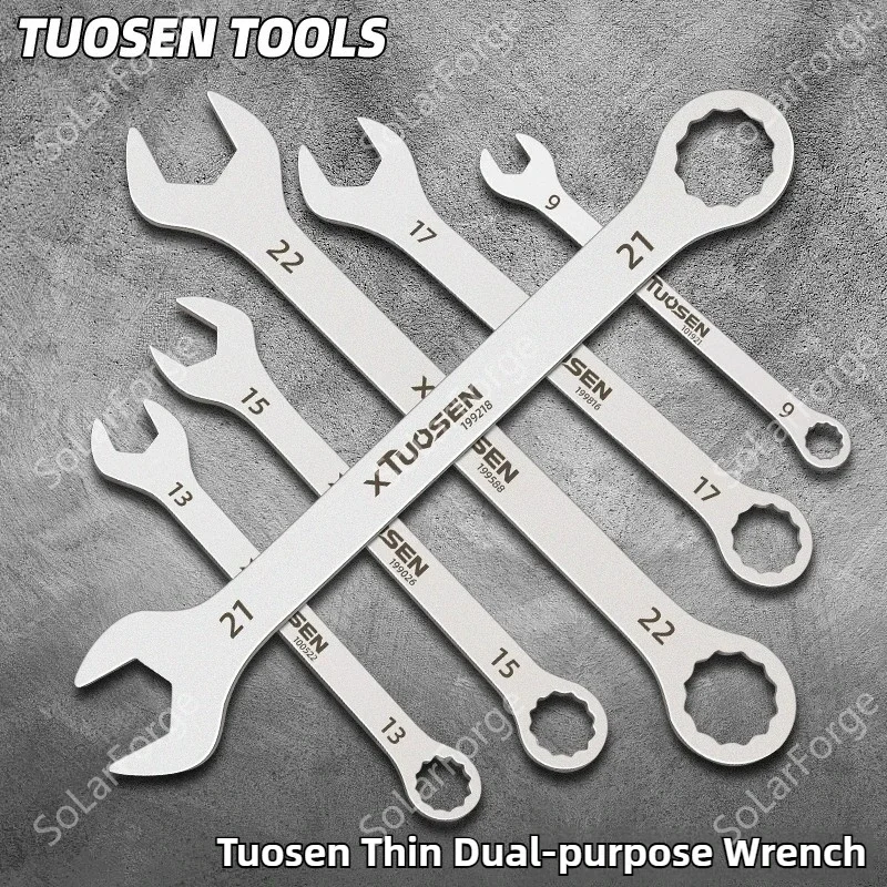 Ultra-thin Wrench Large Open-end Wrench Plum Dual-purpose Wrench Wholesale 6-27MM Cross-border Thin Section for Auto/Motocycle