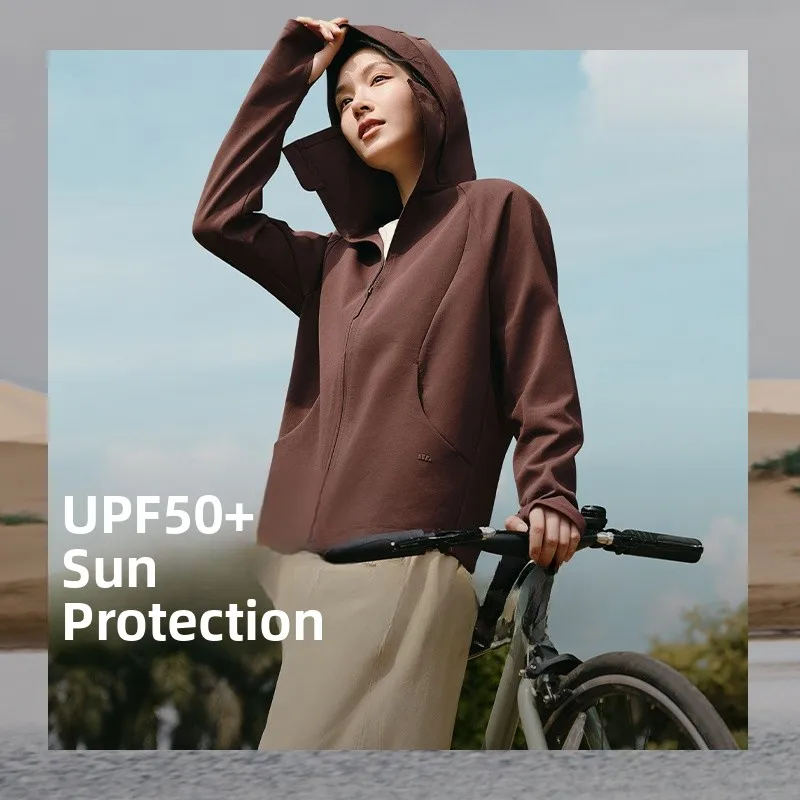 Banana Le Cotton Feel Dames Losse Fitn-kleding Casual bovenkleding UV-bescherming Lente Herfst Seizoen Ritssluiting Lange...