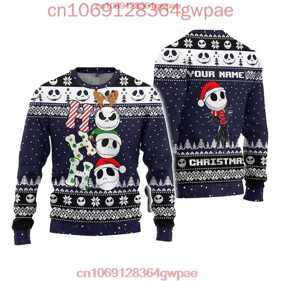 Disney Jack Skellington and Sally Ugly Sweater Men's Women's Tops The Nightmare Before Christmas Ugly Christmas Sweater