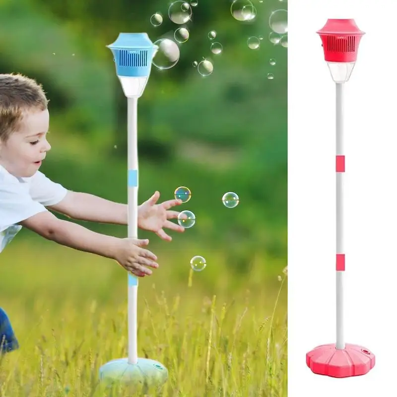 Máquina de burbujas de pie, máquina para hacer burbujas de pie con luces, decoración de paisaje de ensueño, juguete inalámbrico recargable para