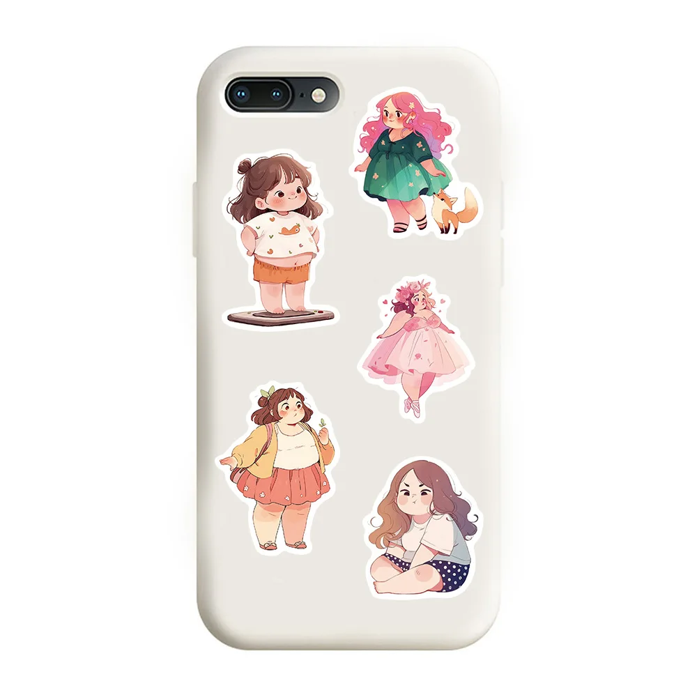 10/30/50PCS Cartoon Chubby Girl Stickers Cute Graffiti Decoration valigia Water Cup Notebook chitarra decalcomanie impermeabili giocattolo per bambini