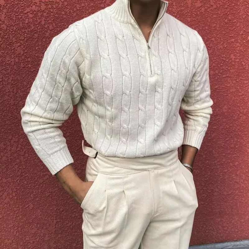 

Мужской повседневный вязаный свитер с длинным рукавом, большие размеры, 250 Pou, цветной базовый слой, верхняя одежда для активного отдыха, полиэстер