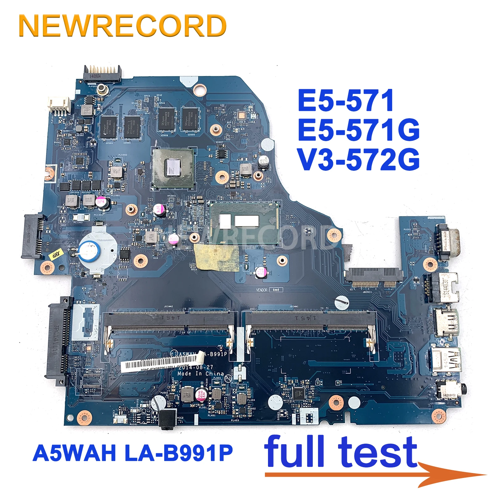 A5WAH LA-B991P For Acer Aspire E5-571 E5-571G V3-572G Laptop Motherboard With I3 I5 I7 CPU GT820M GT840M 2GB GPU