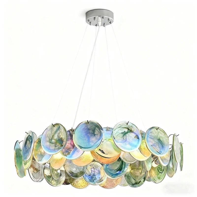 

French Murano Colored Glass Chandelier for Decorative Lighting in Living Dining And Bedrooms - Elegant Lighting Fixture