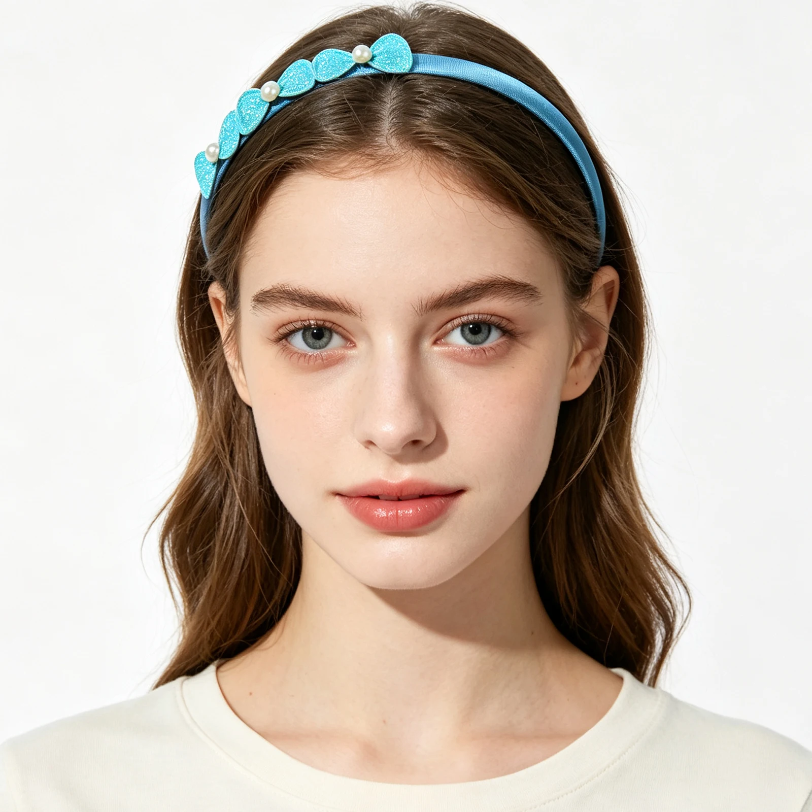 5/10pcs Sparkling Bow Pearl Headband Women's sequins Heart shaped Bow Hair Hoop Daily Party Hair Accessories