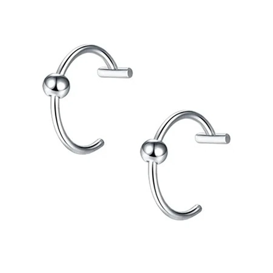 2PCS Trendy 10mm Edelstahl Punk Clip auf Gefälschte Piercing Nase Wrap Lippen Ringe Unisex Nase Ring Frauen männer Tusk Körper Schmuck