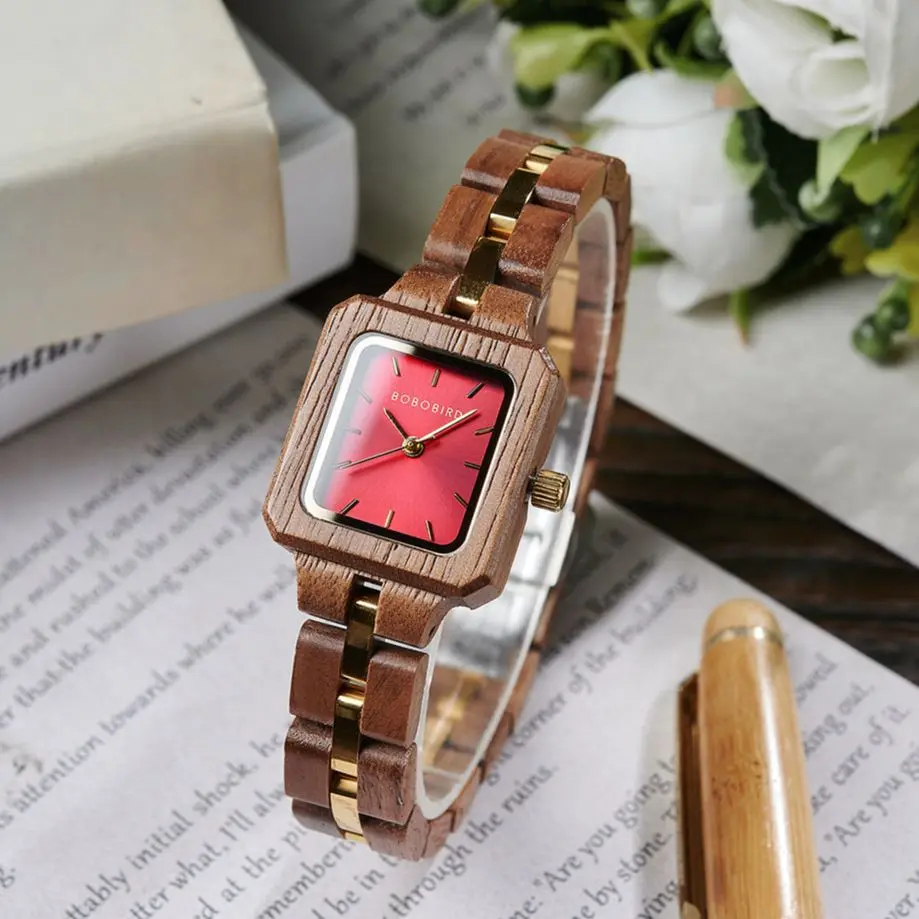 

BOBO BIRD Wood Watch Women Wristwatch Japanese Quartz Movement Female Simple Design Fashion Watch Personalized Engraved Gift Box