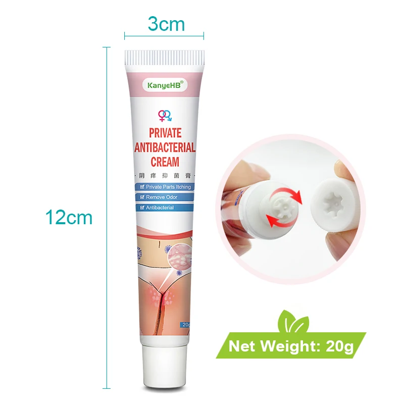 1Pcs Antibacterial Ointment Genital Eczema Private Part Itching Remove Genital Odor Pruritus Dermatitis Herb Medical Cream S065