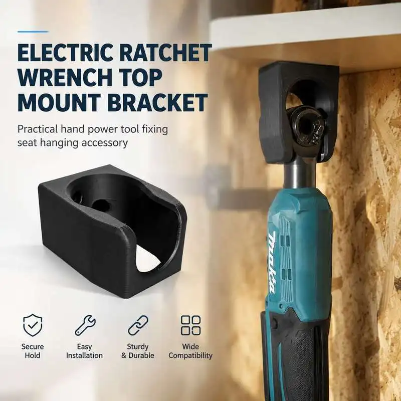 Electric Ratchet Wrench Top Mount Bracket Practical Hand Power Tool Fixing Seat Hanging Accessory