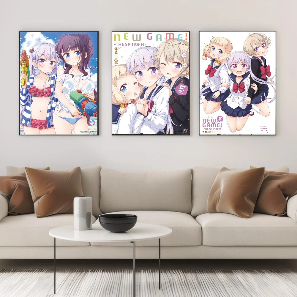 لعبة جديدة أنيمي ملصق ملصقات الفن جداريات حائطية ديكور لعبة غرفة ديكور الهدايا Kawaii HD اللوحة سيارات القط