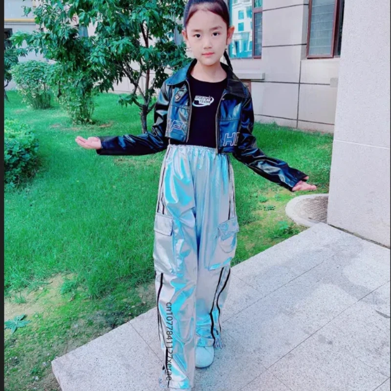 Trajes de baile de jazz para niñas, tops de colores brillantes, pantalones, conjuntos de hip-hop, actuaciones de danza de jazz para niñas, trajes de baile callejero