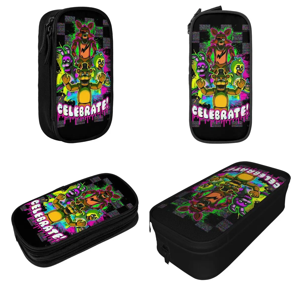 Imagem -02 - Fnaf Segurança Breach Pencilcases para Crianças Bolsa Pencil Case Pen Box Grandes Bolsas de Armazenamento Material Escolar Papelaria Presentes