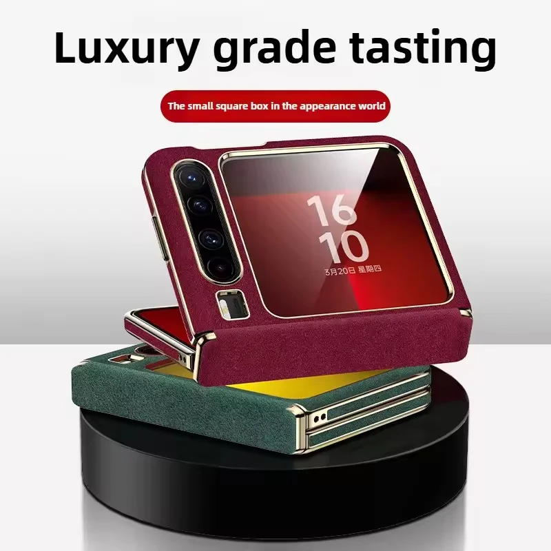 

Luxury Italian Alcantara Fur Fur for Huawei Pura X Case Hinged Center Axis Protection Folding Screen Case for Huawei Pura X